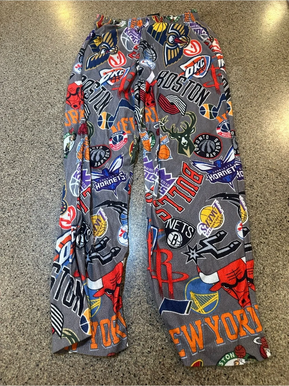 NBA Multicolor Sleepwear Shorts - Gray Base with Blue, Green, Orange Accents